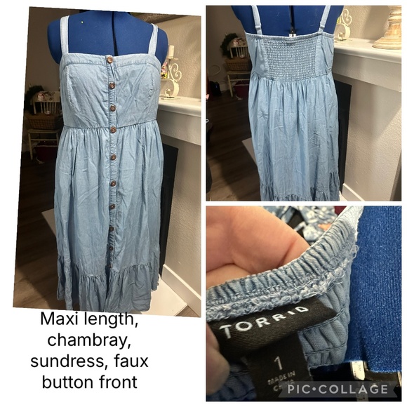 Torrid chambray button front sundress - Picture 1 of 1